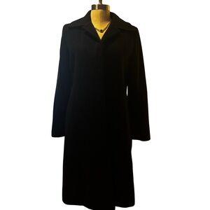 Elegant Black cashmere & wool Coat.wc1712
